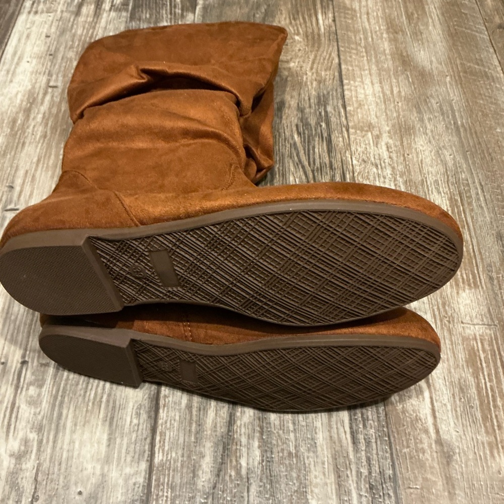 Brown Suede Slouch Boots EU Size 39=US Size 8 - Picture 7 of 9